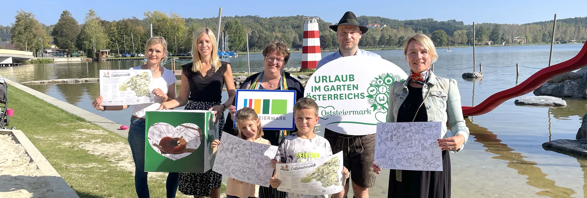 Gruppenfoto Pressekonferenz zur Malvorlage Oststeiermark