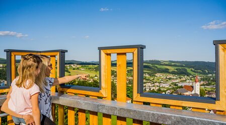 View from the tower on the adventure mountain Friedberg in the Wechselland | © Flotoanker | Florian Luckerbauer