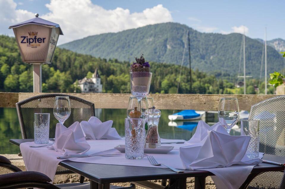 Gasthaus Stöckl, Grundlsee, Gastgarten | © Gasthaus Stöckl