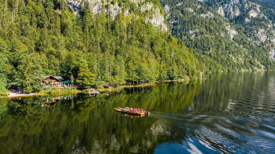 Fischerhütte Toplitzsee, Grundlsee, Luftansicht | © Andreas Syen