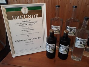 Urkunde zum Edelbrenner des Jahres 2018 | © Franz Simon