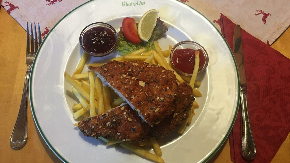 Blaa Alm, Altaussee, Blaa Schnitzel | Tanja Kirchschlager | © Tanja Kirchschlager Blaa Alm, Altaussee, Blaa Schnitzel | © Tanja Kirchschlager